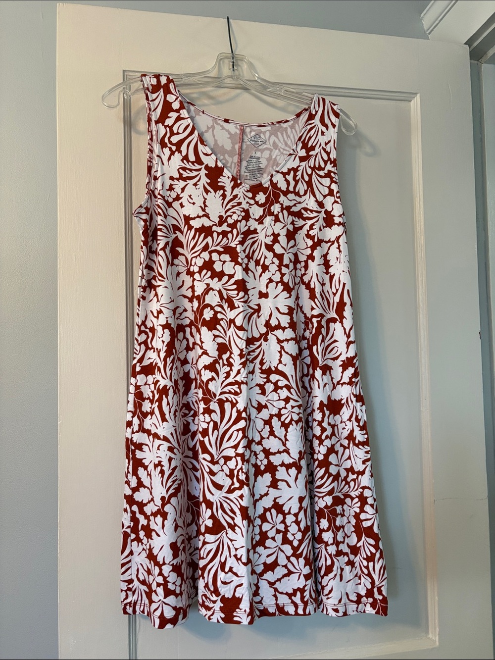 St. John's Bay Rust & White Floral A-Line Mini Dress